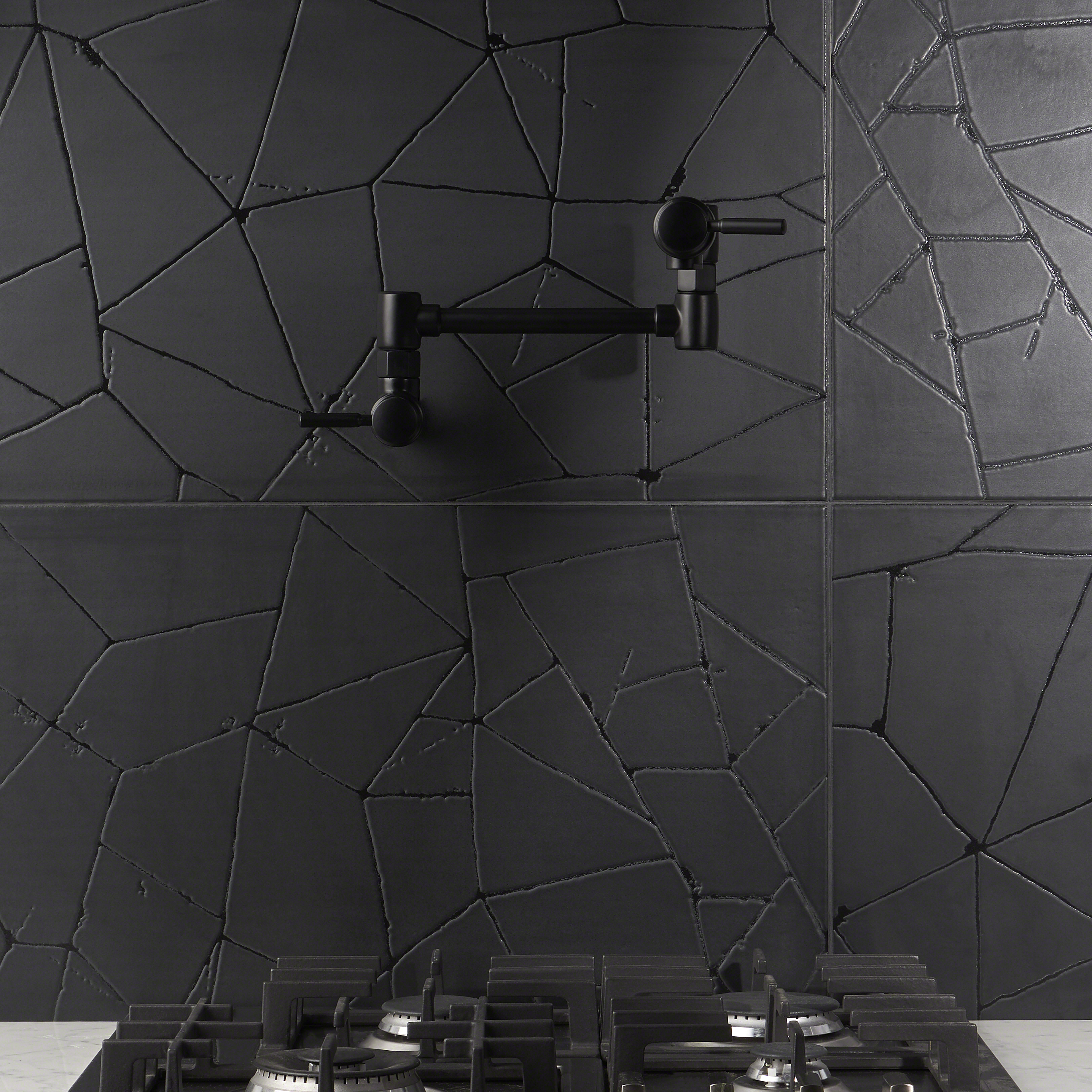 The Faber Tile modern art style crackled painting technique
