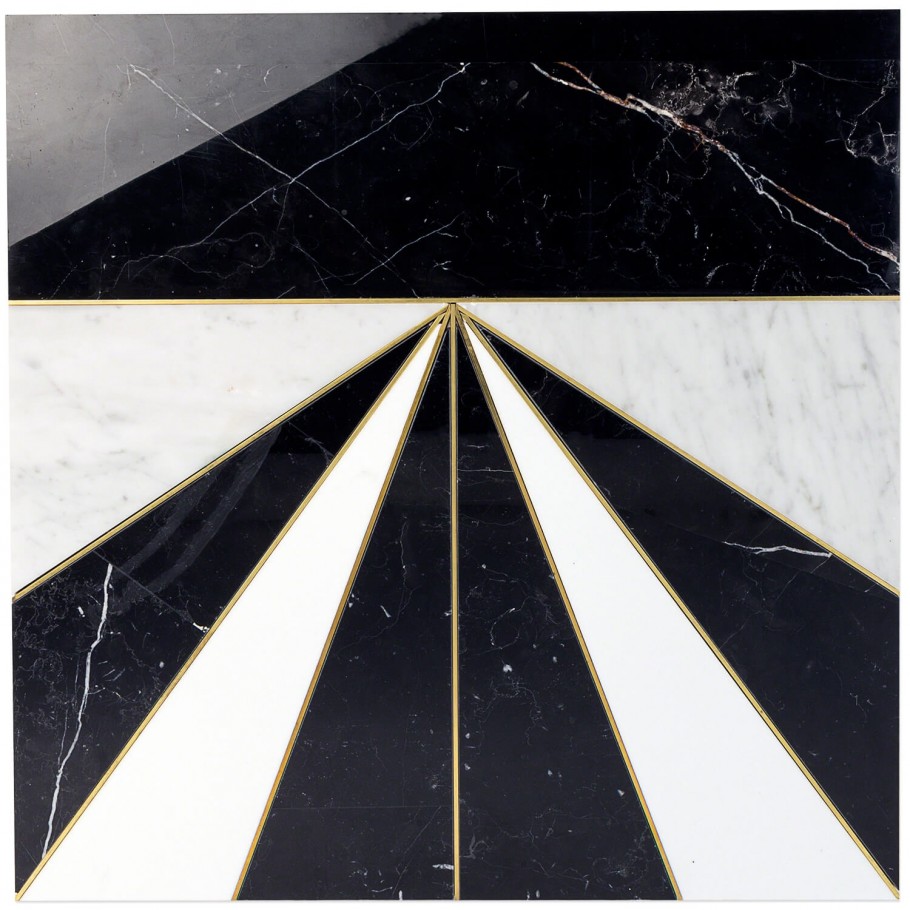 Art Deco Starburst 24x24 Marble Mosaic Tile by Vanessa Deleon - Layout Option One
