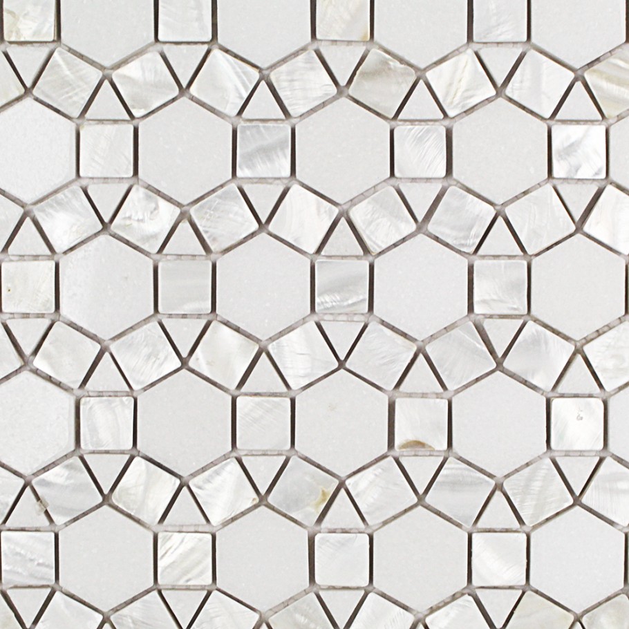 Victoria Pearl Thassos & Pearl Shell Tile  