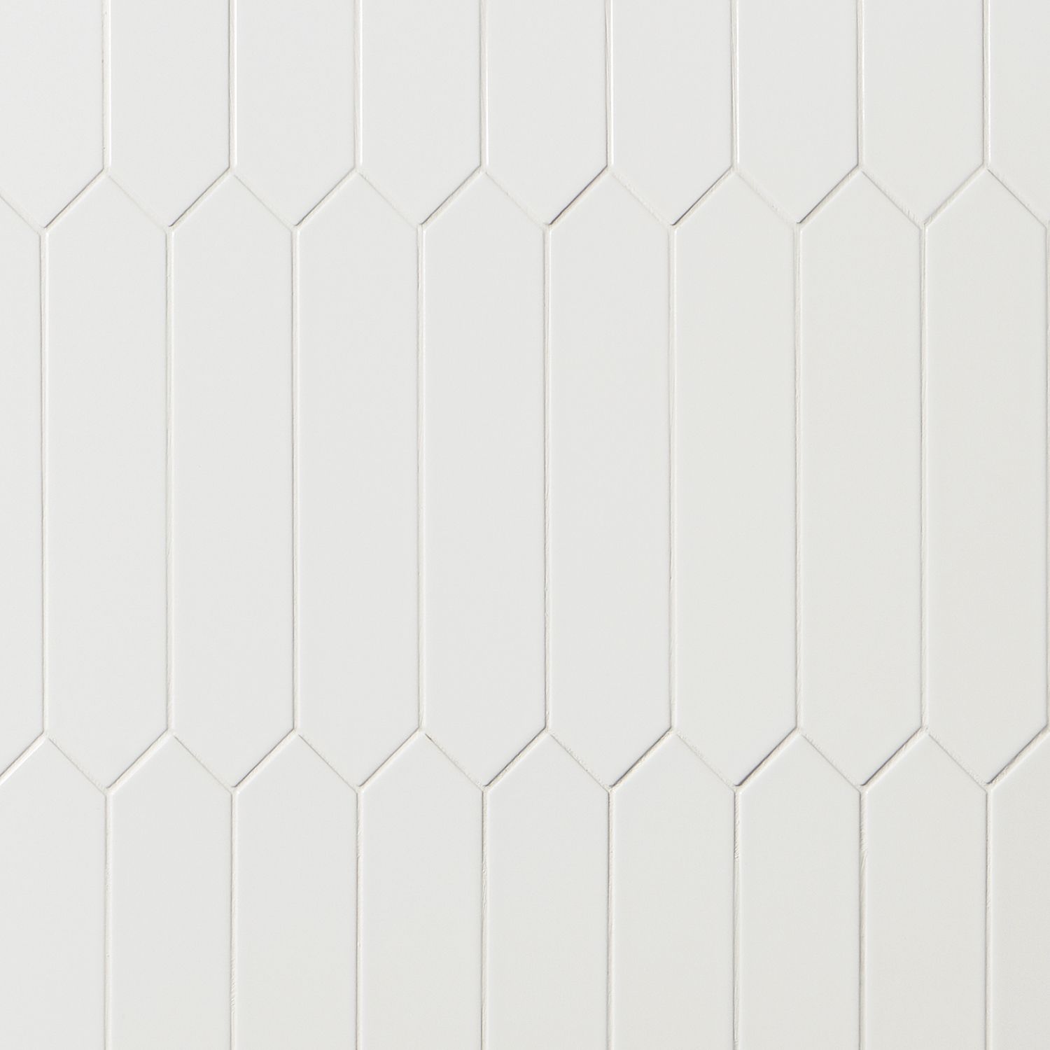 Kent Picket White 2.6x13 Polished Ceramic Wall Tile, Hexagon
