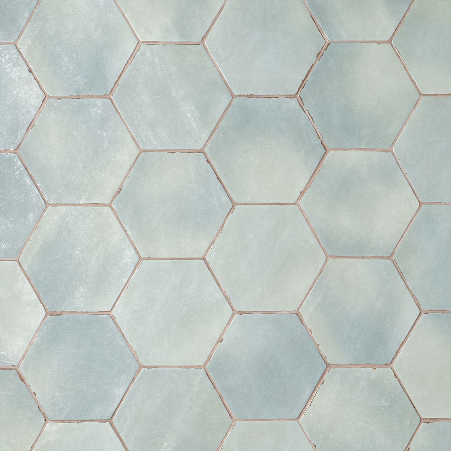 Sasha Hex Bettina Blue Green 6" Matte Porcelain Hexagon Tile
