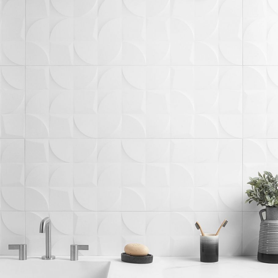 WALSH BY ANGELA HARRIS white tiles as bathroom backsplash
