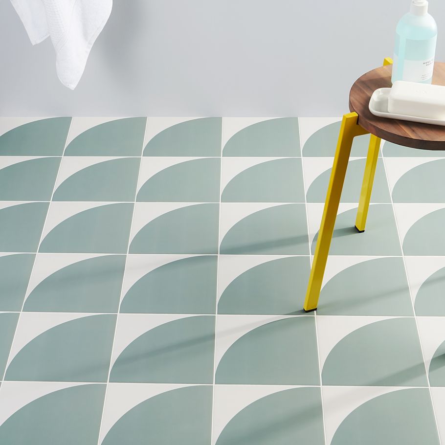 Stacy Garcia Maddox Deco Floor Mineral Green 8x8 Matte Porcelain Tile