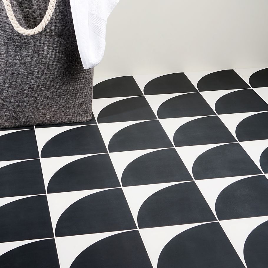 Stacy Garcia Maddox Deco Black 8x8 Matte Porcelain Tile