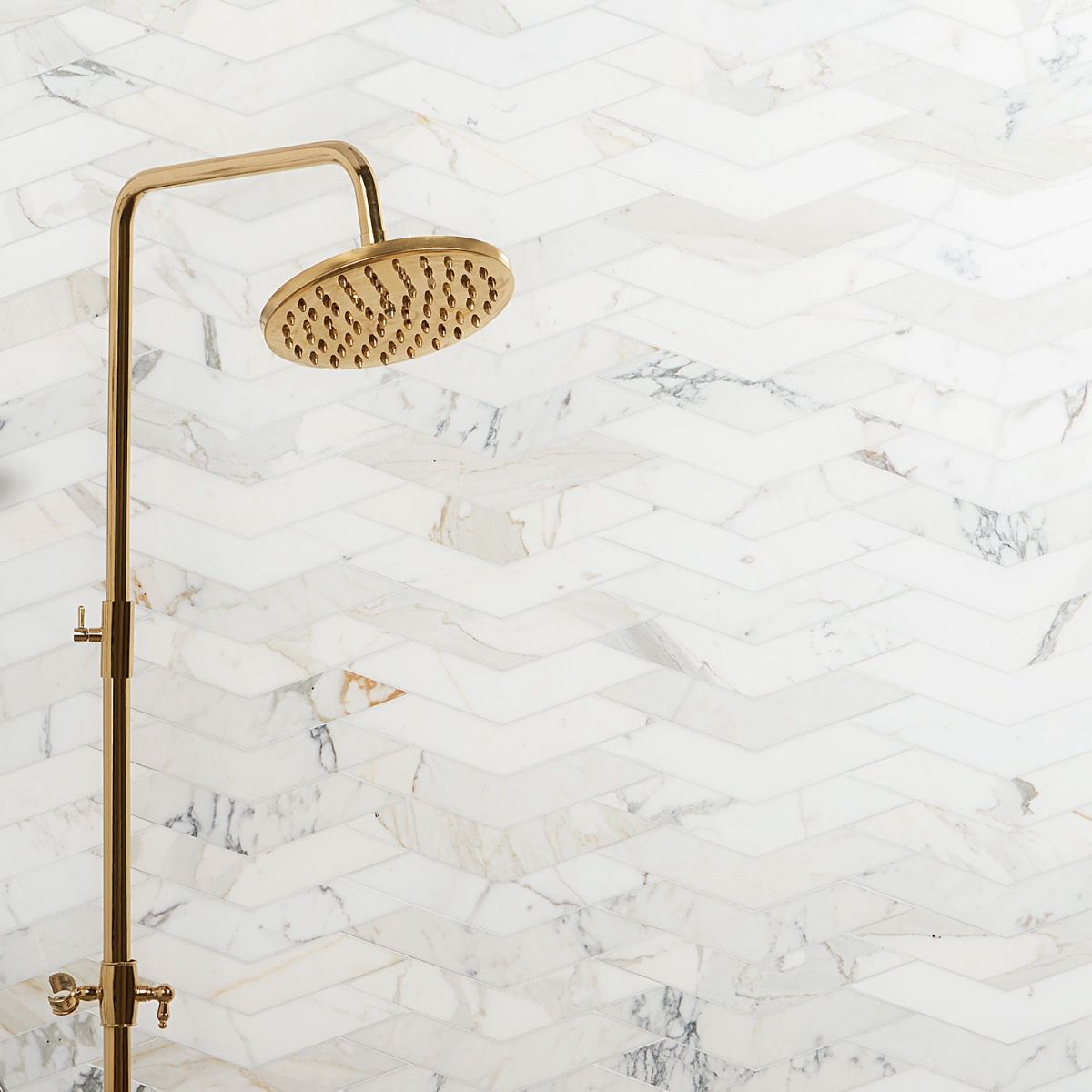 The New Palm Beach by Krista Watterworth Floral White Polished Marble Mosaic Tile

