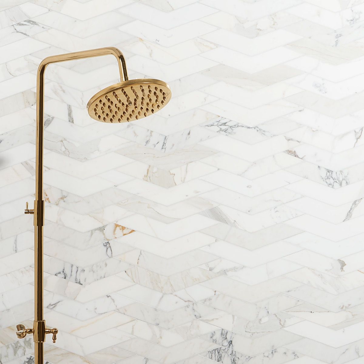 The New Palm Beach by Krista Watterworth Floral White Polished Marble Mosaic Tile