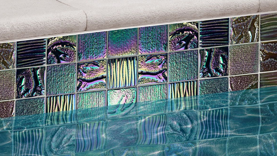 Bring on the bling iridescent swimming pool tile 
