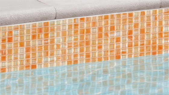 Bold swimming pool tiles small orange tile 