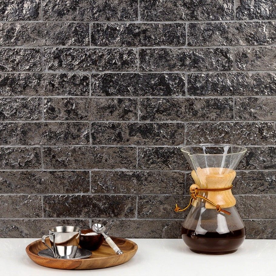 Easton Mesa Silver 2x8 Handmade Clay Ceramic Wall Tile