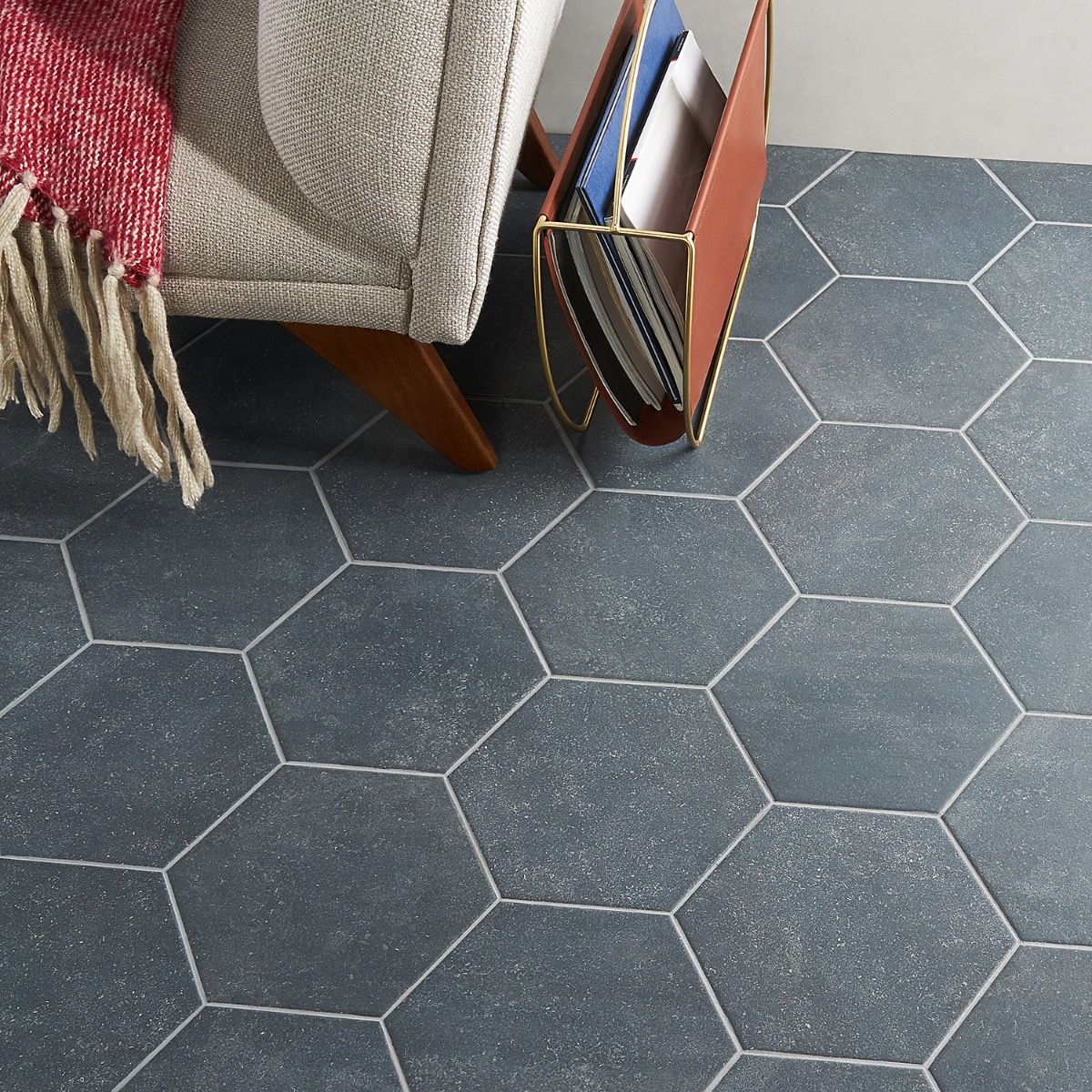 Texstone Antracita Matte Porcelain Hexagon Tile