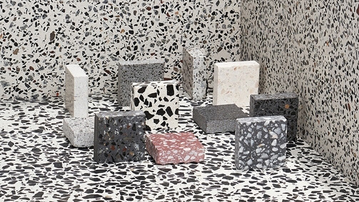 The origins of terrazzo Material for Tiles - variations and styles of Terrazzo - terrazzo examples and samples