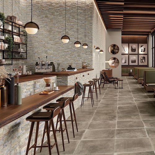 Rugged Stacked Quartzite Sand 6x24 Matte Porcelain Ledger Stone Veneer