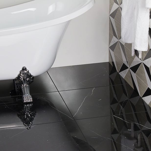 Nero Marquina 24x24 Polished Marble Tile