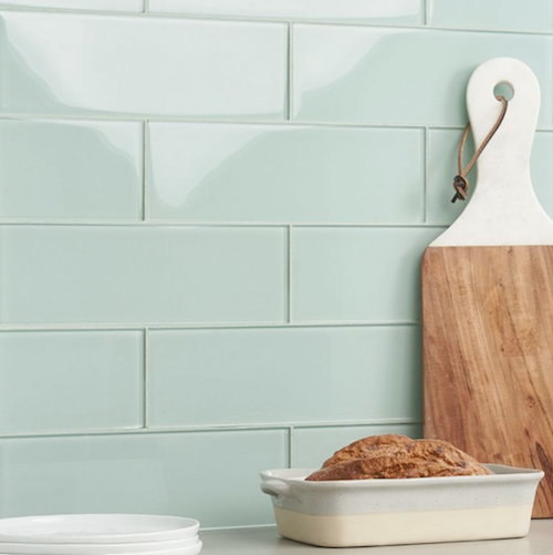 Loft Seafoam 4x12 Polished Glass Subway Tile for Wall