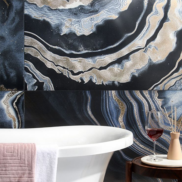 Agate Art Night 24x48 Large Format Wall Tile from TileBar