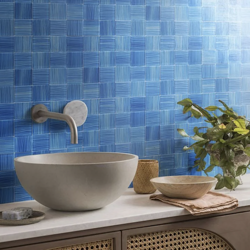 Bimini Azure 3x3 Polished Glass Mosaic