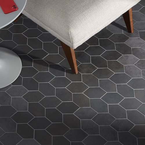 Bond Venom Charcoal Foliage Matte Porcelain Mosaic Tile