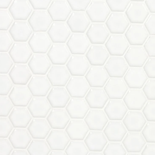 Eden 2.0 White 1" Hexagon Polished Porcelain Mosaic Tile
