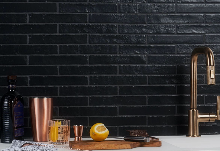 Wabi Sabi Coal Black 1.5x9 Matte Ceramic Tile