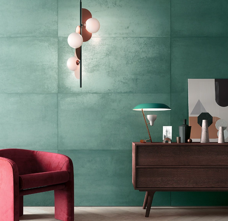 Bond Viridum Matte Green Porcelain tiles - Big & Bold