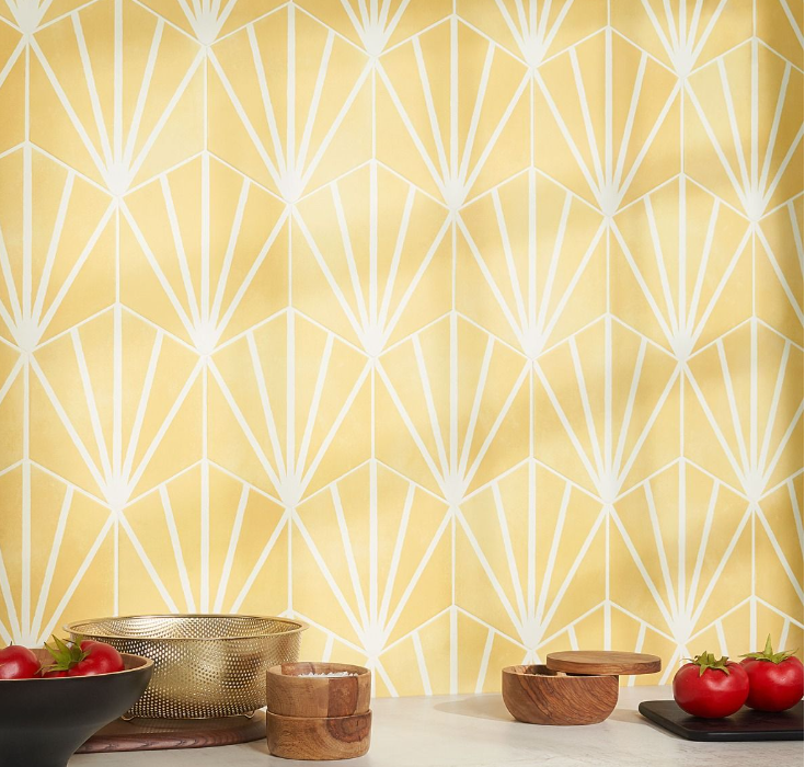HexArt Deco Yellow Hexagon Porcelain Matte Tile - Big & Bold