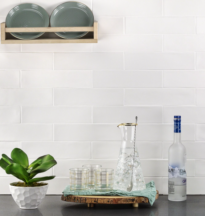 Bayou White Matte Ceramic Subway Wall Tile - Curated Essentials