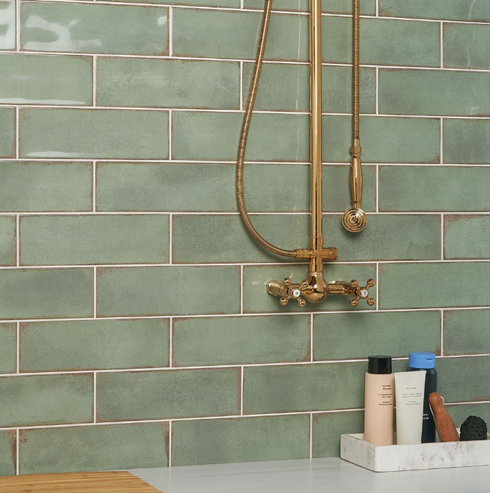 Los Lunas Green Polished Ceramic tile - Curated Essentials