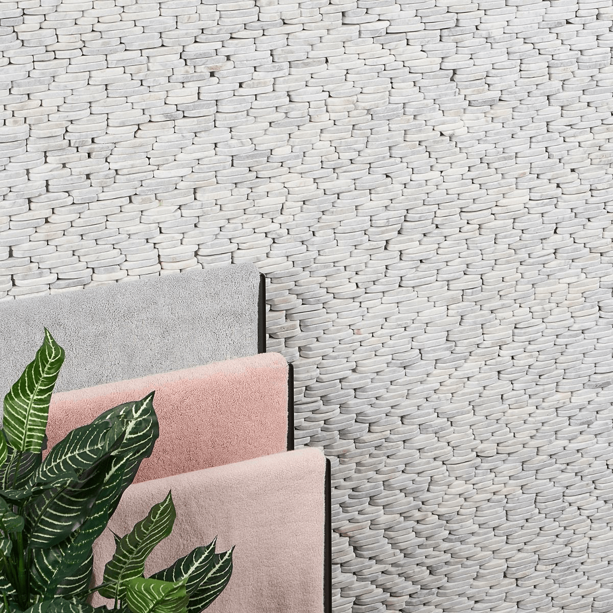 White Honed Carrara Marble Mosaic tile - Carrara