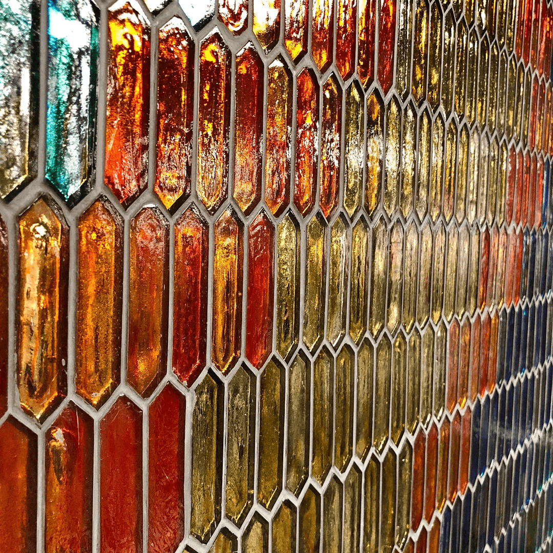 Komorebi Juneau Spring Multicolor Picket Glass Polished Glass Mosaic Tile - Glass tile