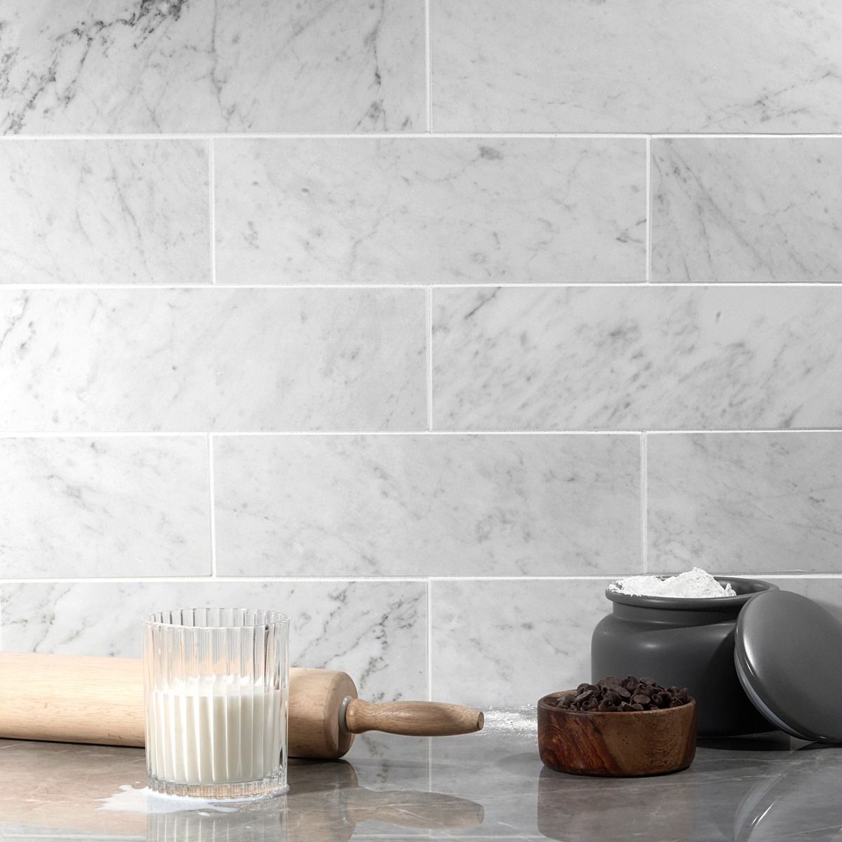 Carrara 4x12 Polished Marble Subway Tile
