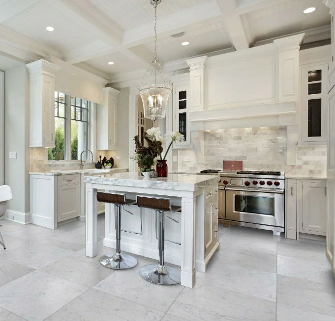 Marble Tech Bianco Gioia 24x24 Polished Porcelain Tile - Carpet vs Tiles