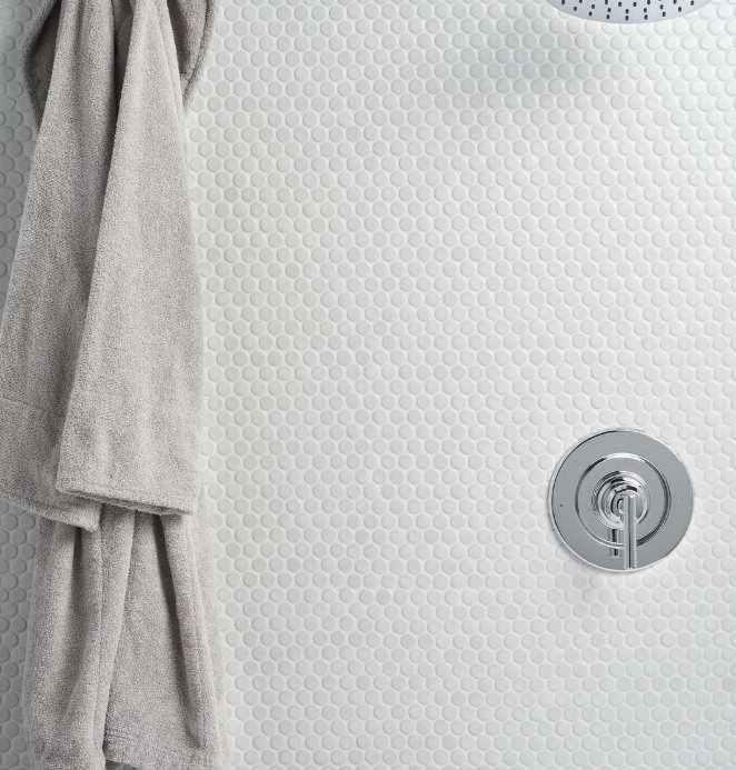 White Penny Round Matte Porcelain Mosaic