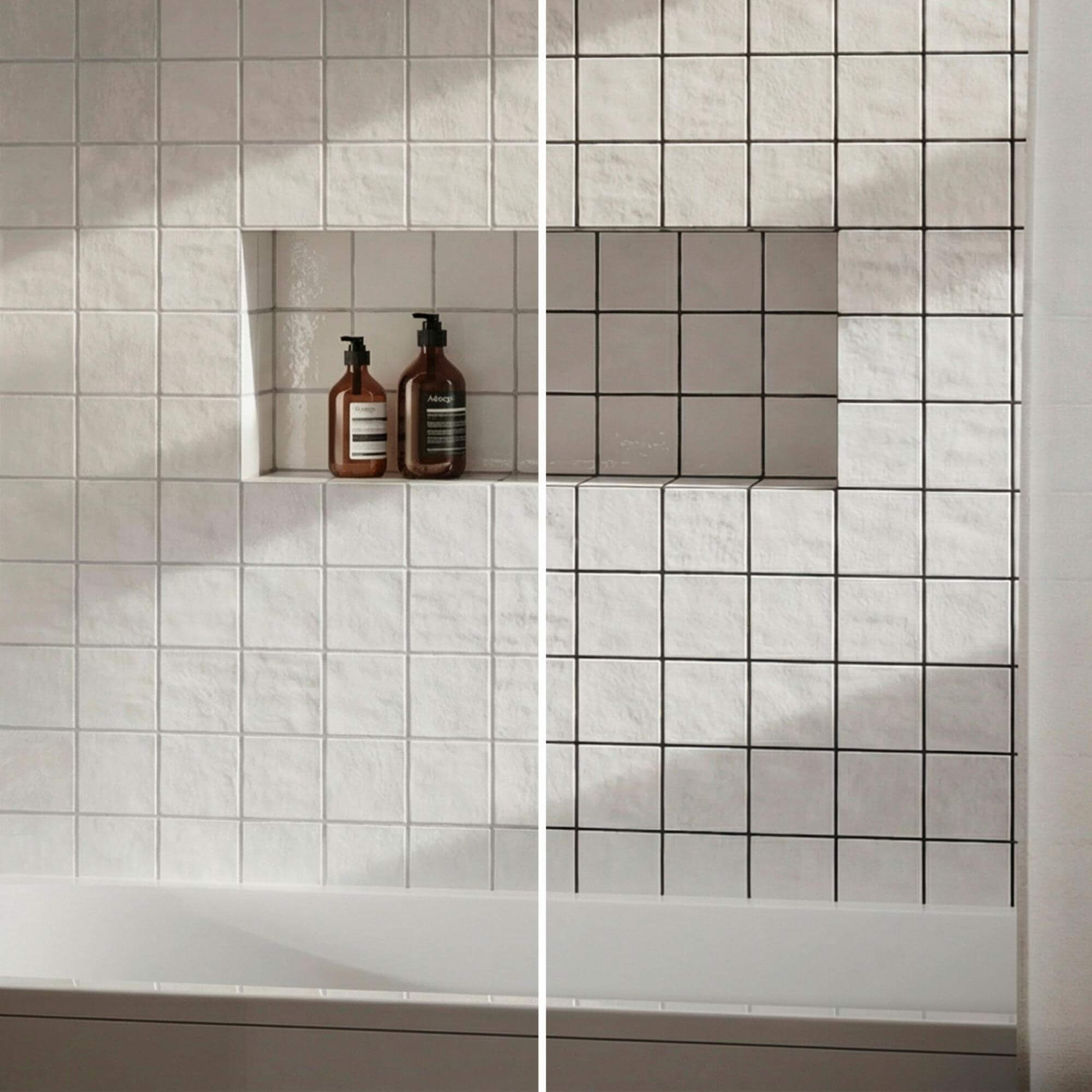 Difference between grout that matches the tile and grout that contrasts with it
