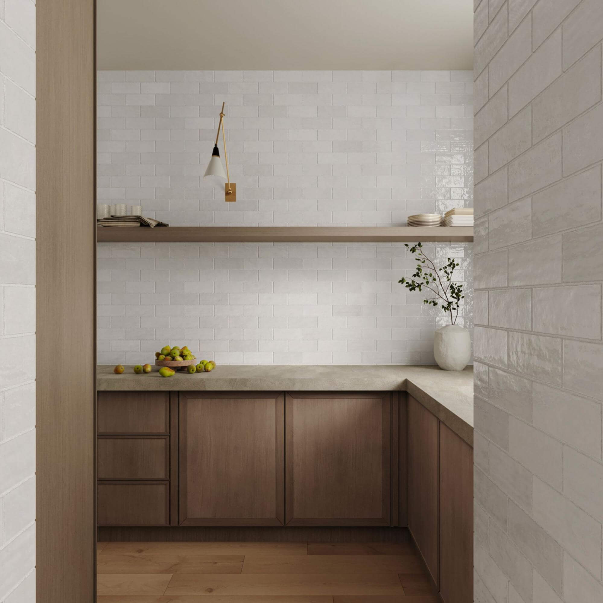 White tile with white grout