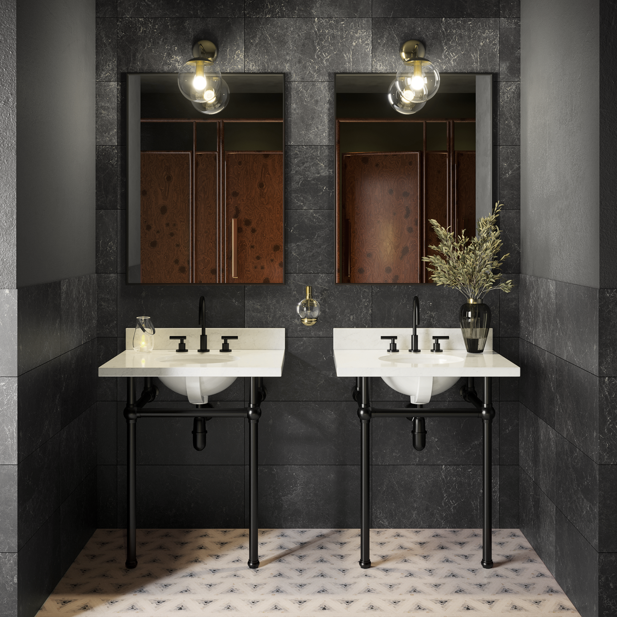 Black and White Bathroom Tile
