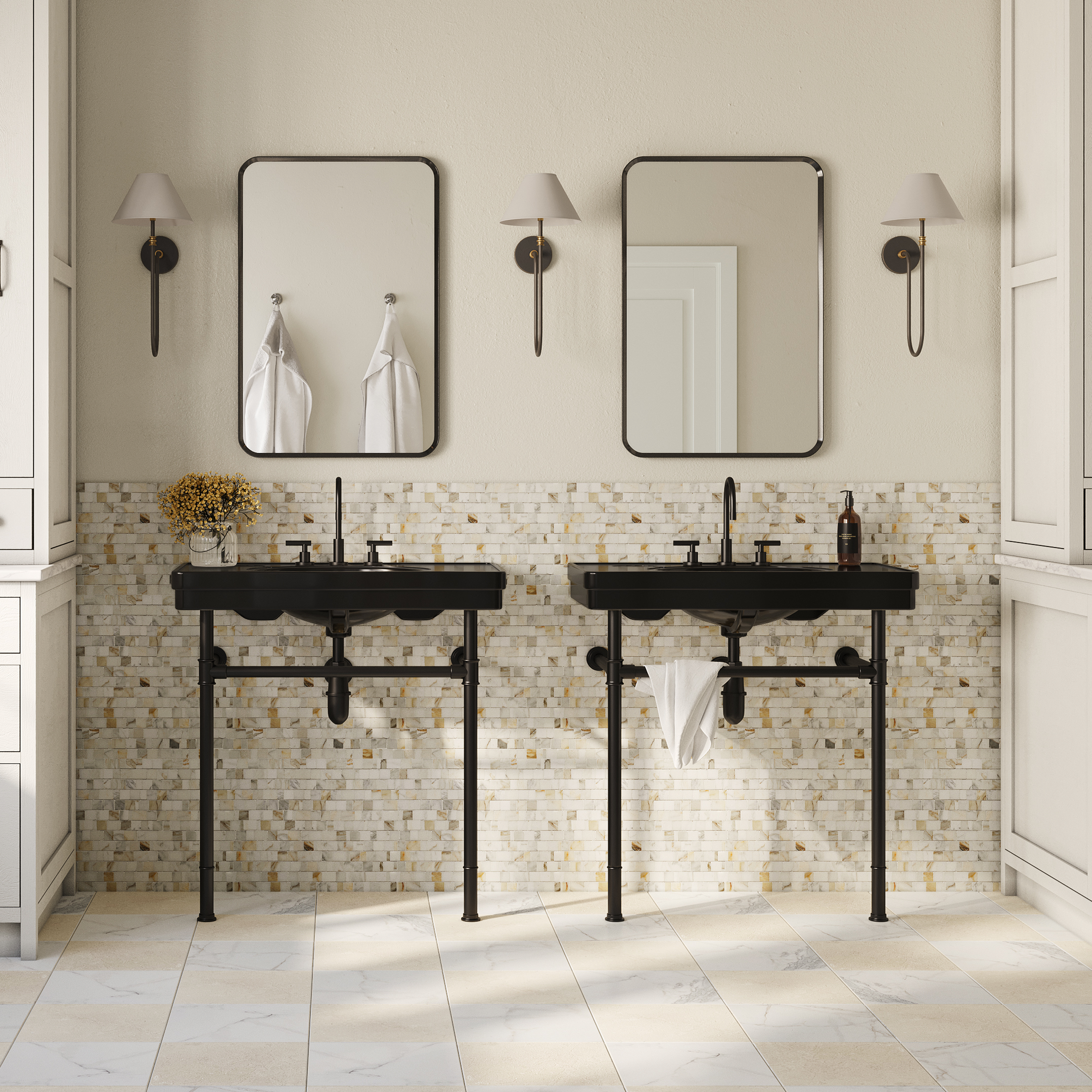 Black and White Bathroom Tile