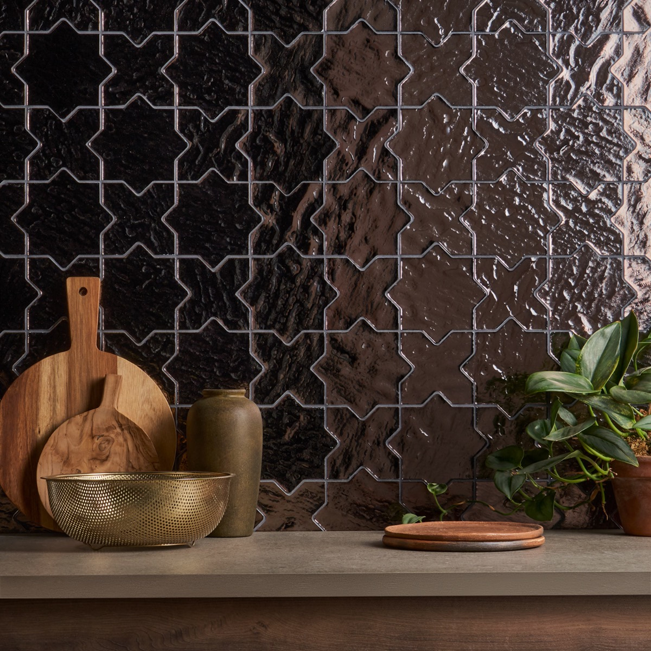Glass backsplash tile
