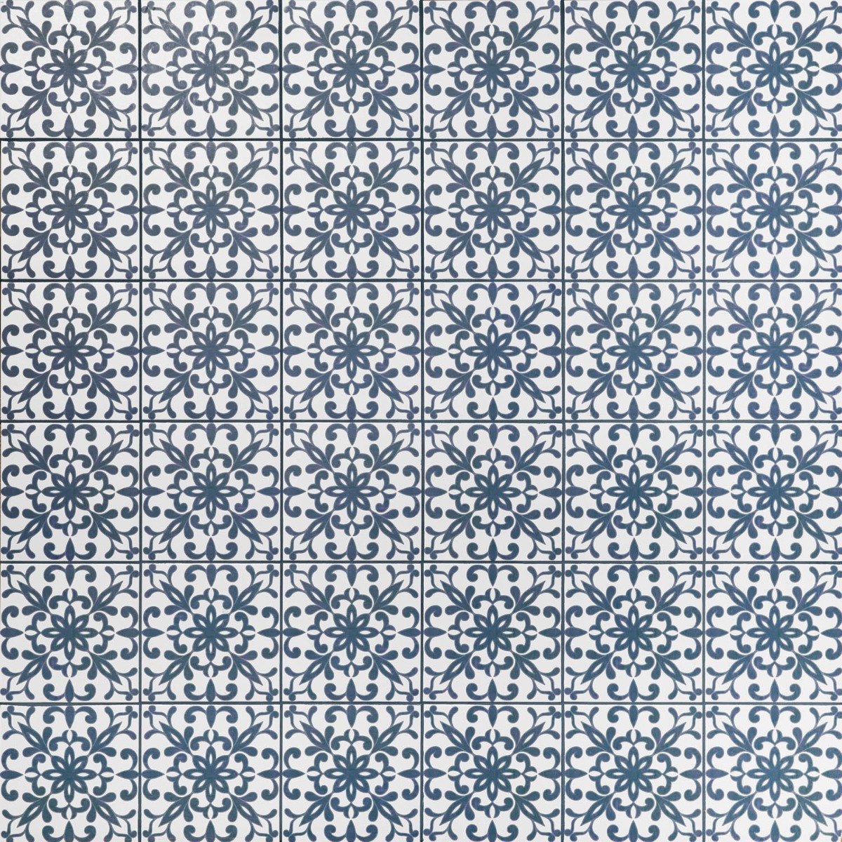 Elowynn Medallion Cove White 8x8 Matte Porcelain Tile