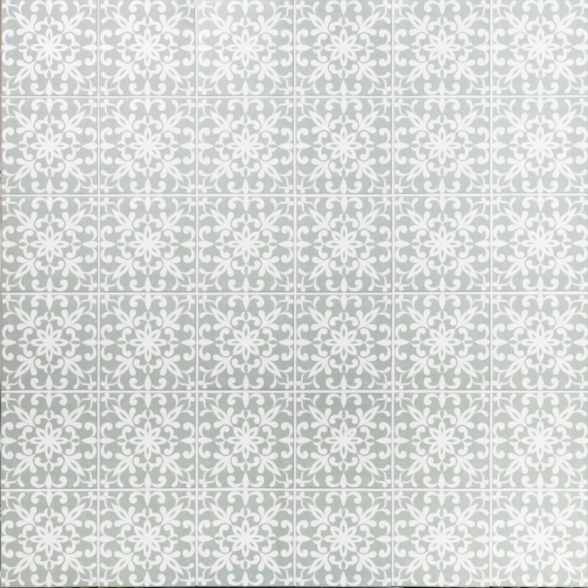Elowynn Medallion Seafoam Green 8x8 Matte Porcelain Tile