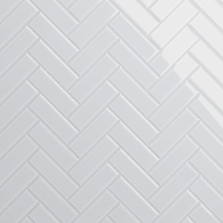 Rise Ice White 4x12 Beveled Glossy Ceramic Tile | Tilebar.com