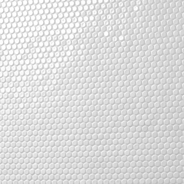 Eden 2.0 White Penny Round Polished Ceramic Mosaic | Tilebar.com