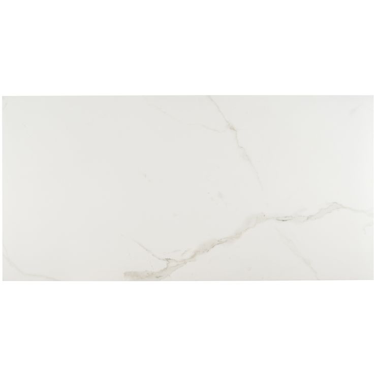 Tilebar Belvedere Bianco 15x30 Marble Look Porcelain Tile, White, Backsplash, Wall and Floor