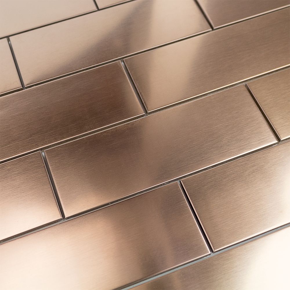  Copper Subway Tile  2x6 in Stainless Steel TileBar