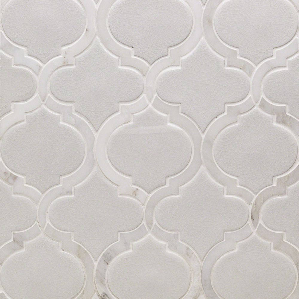 Nabi Arabesque Glacier White Marble And Ceramic Tile Tilebarcom