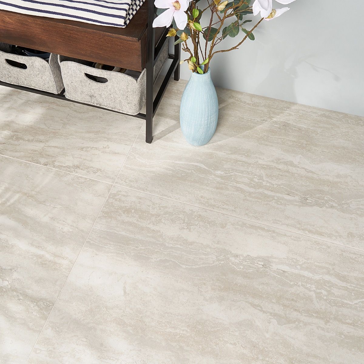 Tilebar Tepoca White Cotton Loose Lay 12x24 Luxury Vinyl Tile, Backsplash, Wall and Floor