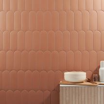 Parry Clay Terracotta 3x8 Fishscale Matte Ceramic Wall Tile